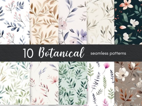 Download Seamless Botanical Pattern Digital Paper - Botanical pattern Collection
