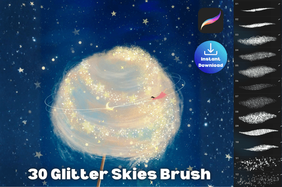 Download Procreate Glitter Shimmer Brush - Procreate glitter Collection