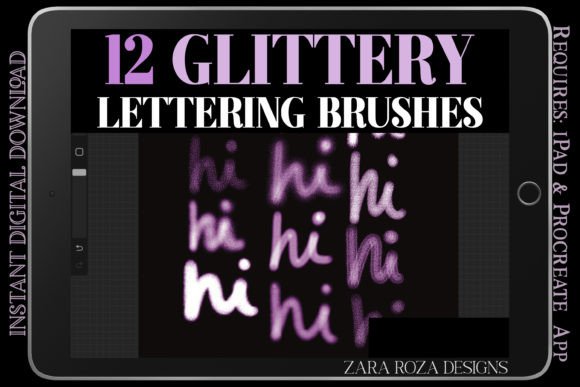 Download Procreate Glittery Lettering Brush Set - Procreate glitter Collection